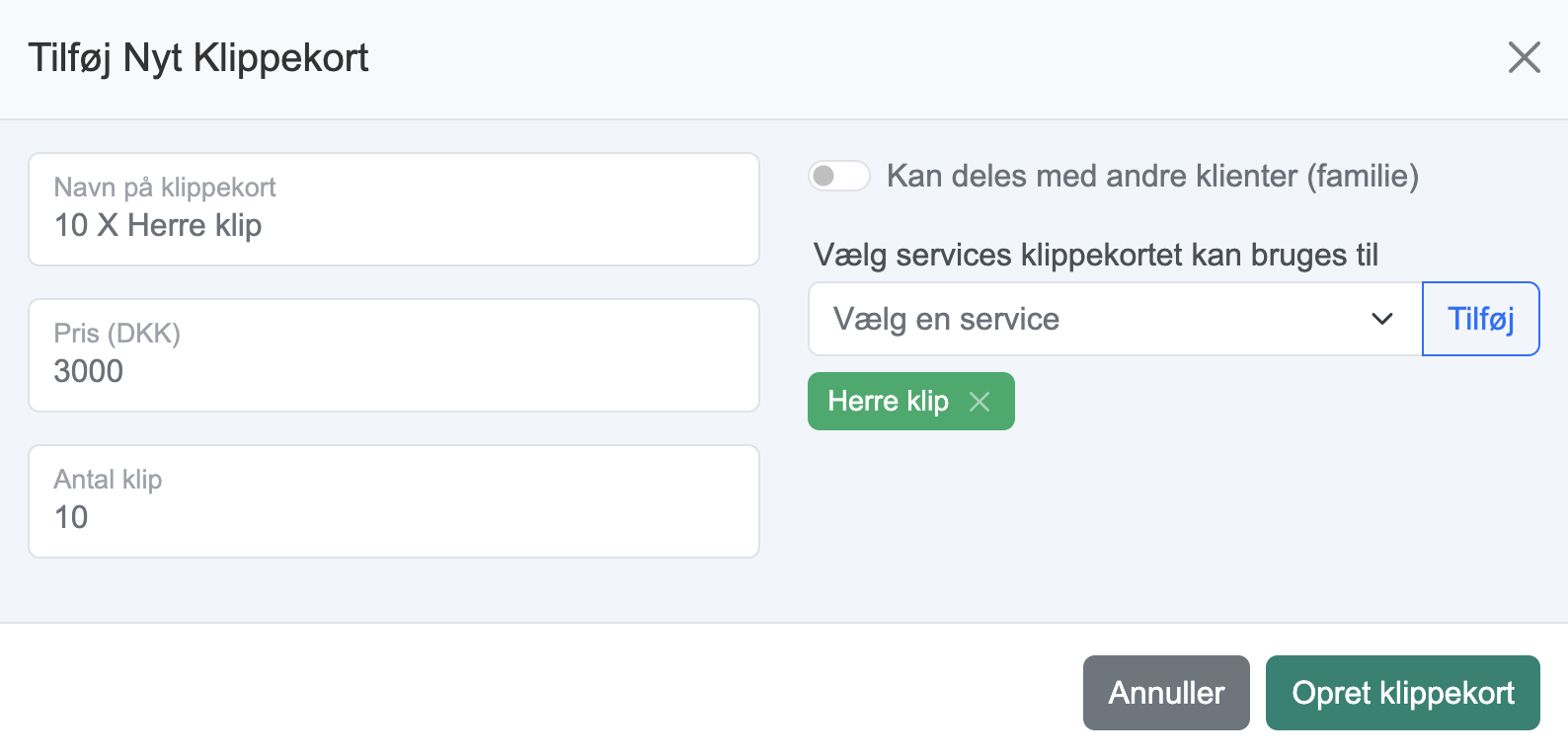 Klippekort