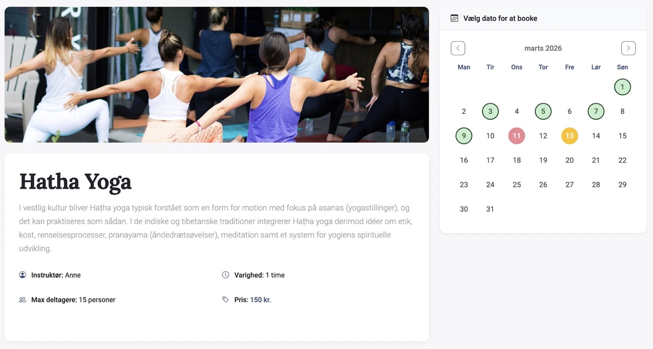 Hold booking - Yoga, fitness, spa og sauna