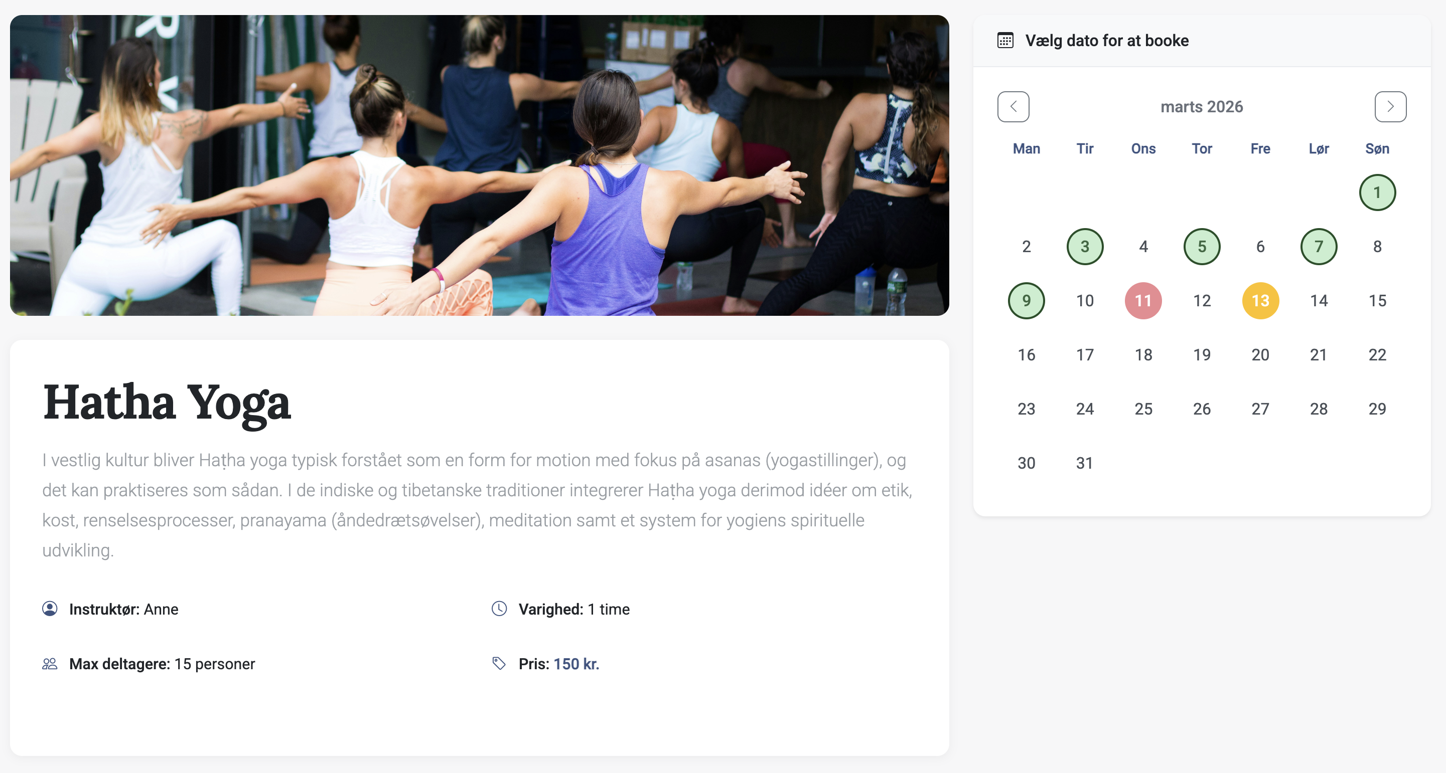 Hold booking - Yoga, fitness, spa og sauna