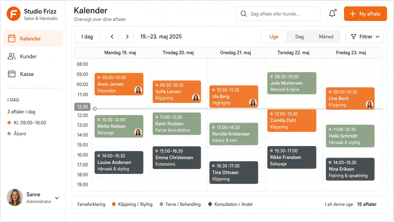 Kalender med flere frisører